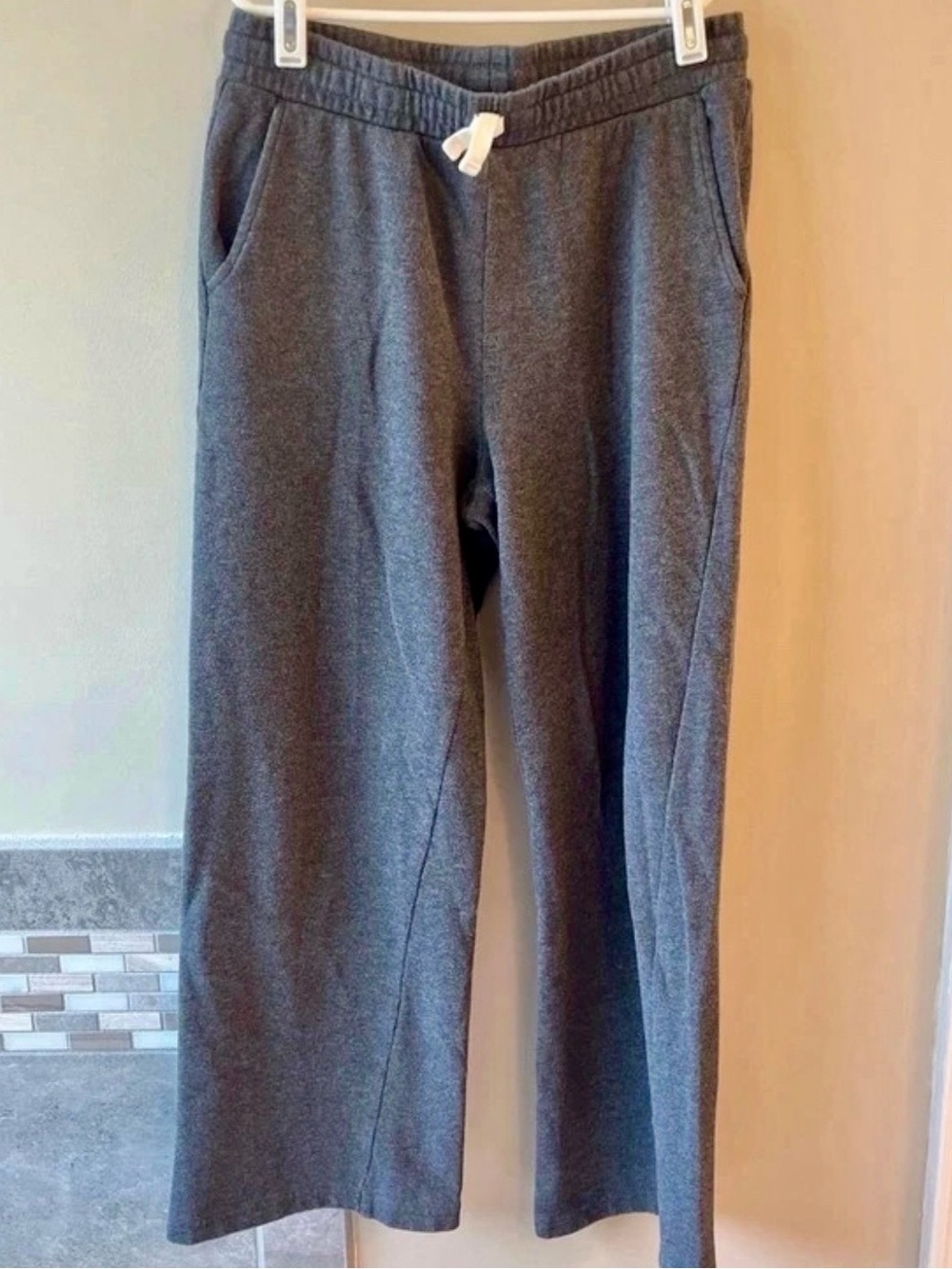 Primary Kids Gray Wide Leg Sweatpants Size 12 Slouchy Y2K Active Lounge EUC